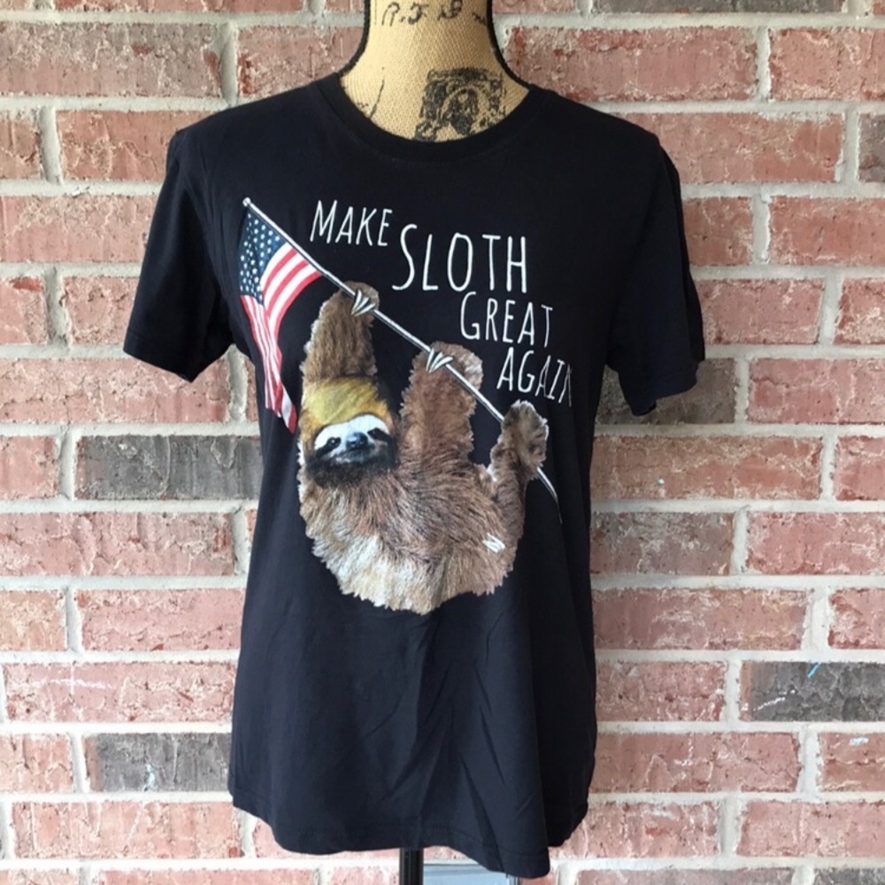 Make Sloth Great Again Shirt, Hot Topic XS Black Matter